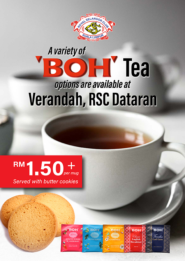 A variety of Boh tea options are available at Verandah, RSC Dataran